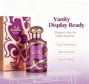 100ml Luxury Decorative Men Perfume Spray, Warm Spicy Rich Long Lasting Fragrance, Ornate Craft Glass Bottle, Holiday Birthday Present Scent for (style: Ms. Rafa Hakibek - Red)