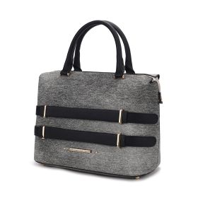 MKF Collection Leila Women's Colorblock  Tote Bag by Mia K (Color: BLACK)